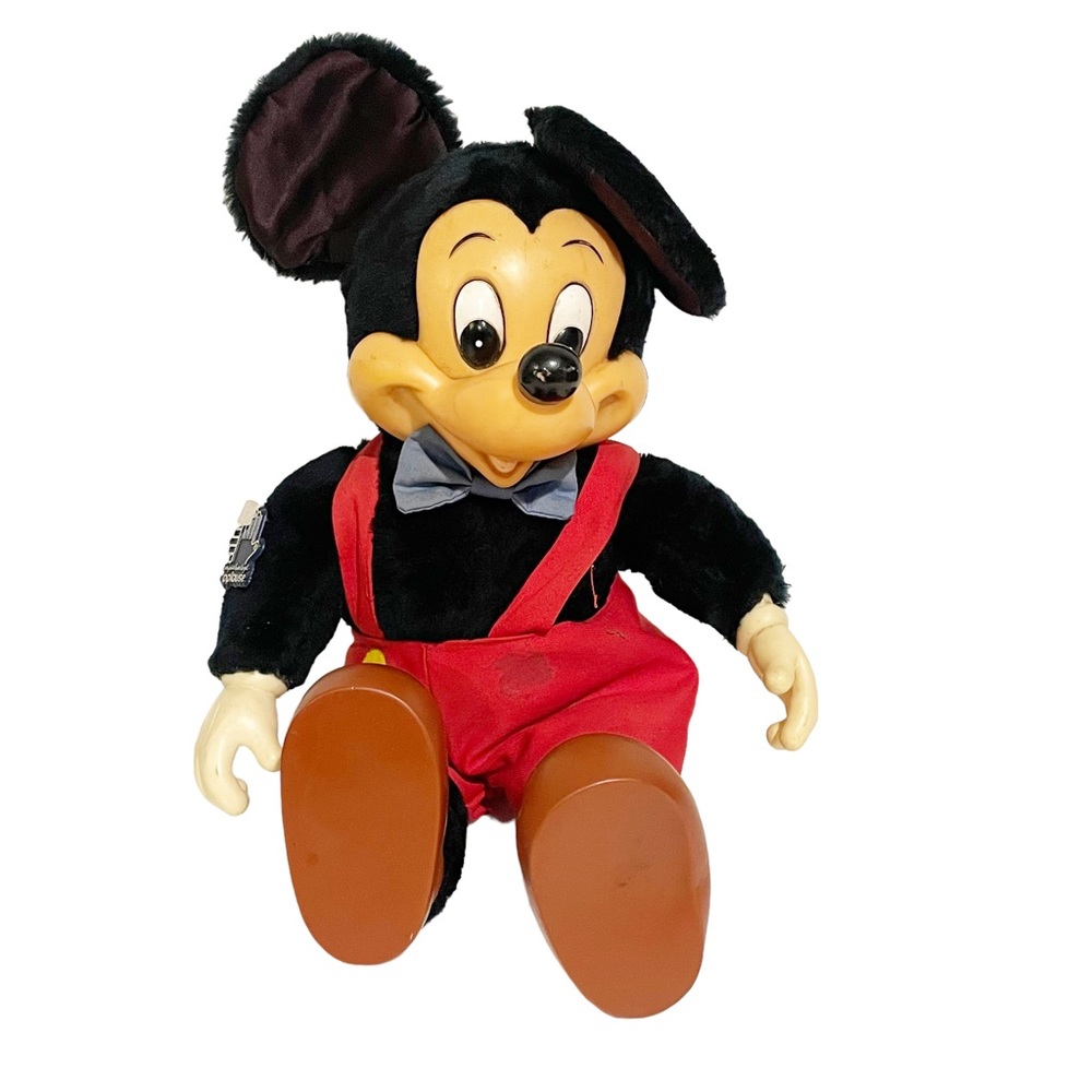 Vintage‎ Applause Mickey Mouse Disney Plush Toy Hard Plastic Face Hands Shoes